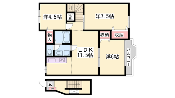 ル・クプル プラースⅡの物件間取画像